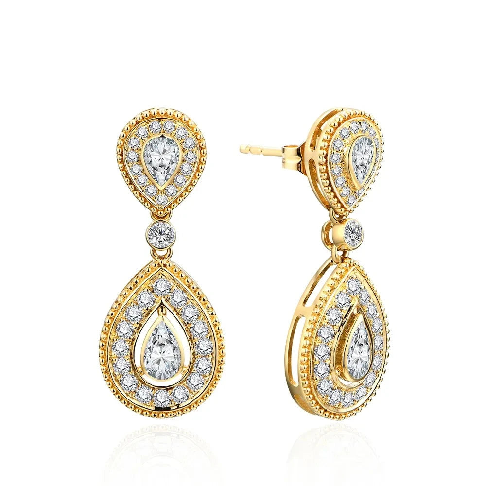 antique majesty moissanite earrings - oxford jewellery™