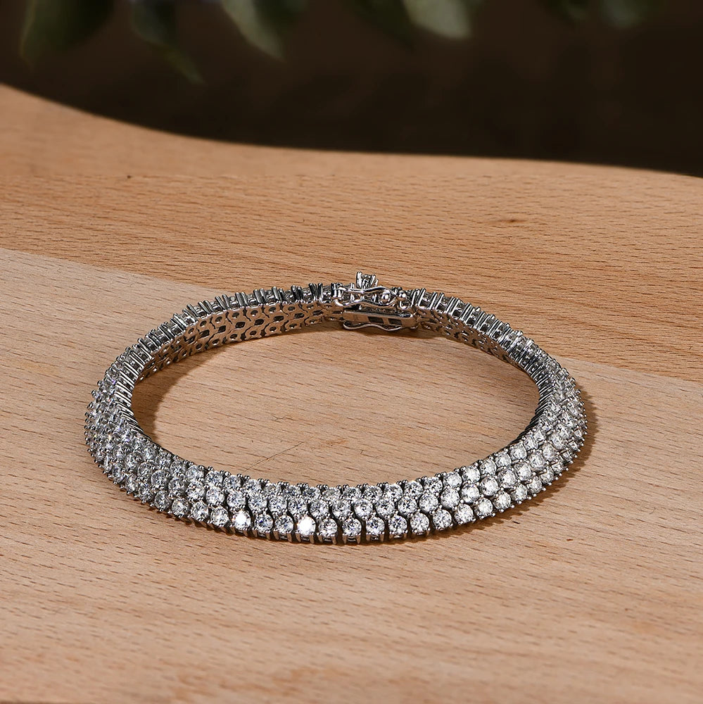 victorian triple-strand moissanite bracelet - oxford jewellery™