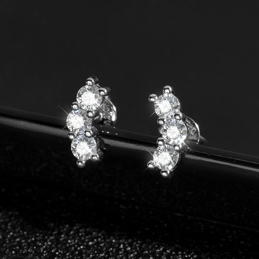 british arch moissanite stud earrings - oxford jewellery™