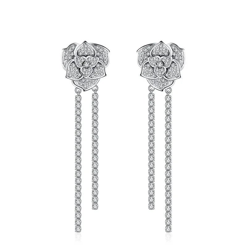 york rose drop moissanite earrings - oxford jewellery™