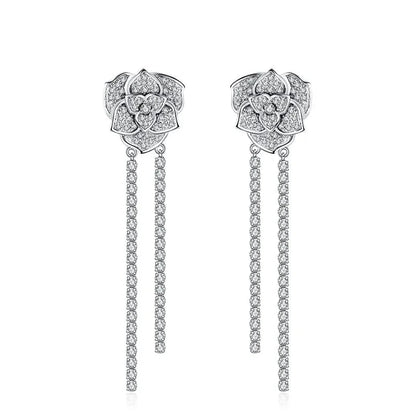 York Rose Drop Moissanite Earrings - Oxford Jewellery™