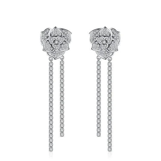 York Rose Drop Moissanite Earrings - Oxford Jewellery™