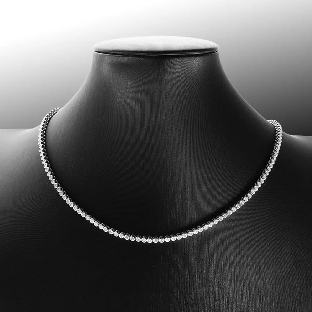 wimbledon white rose moissanite tennis necklace - oxford jewellery™