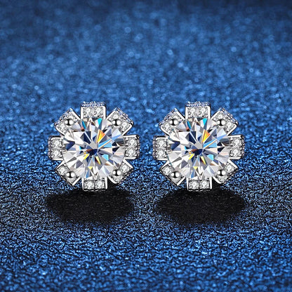 Bloomed Rosebud Moissanite Stud Earrings - Oxford Jewellery™