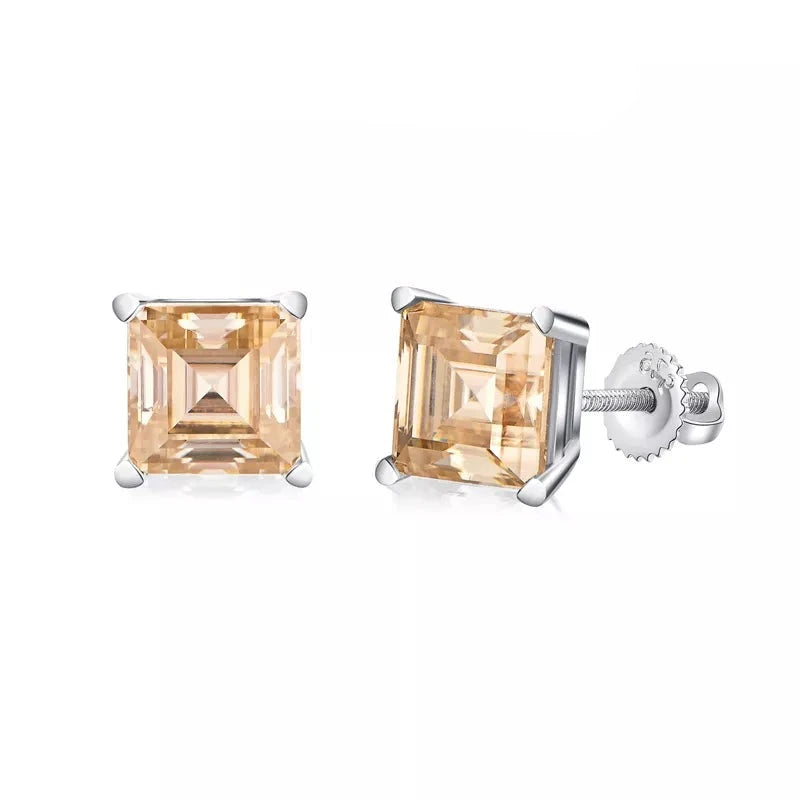 britannia princess-cut moissanite earrings - oxford jewellery™