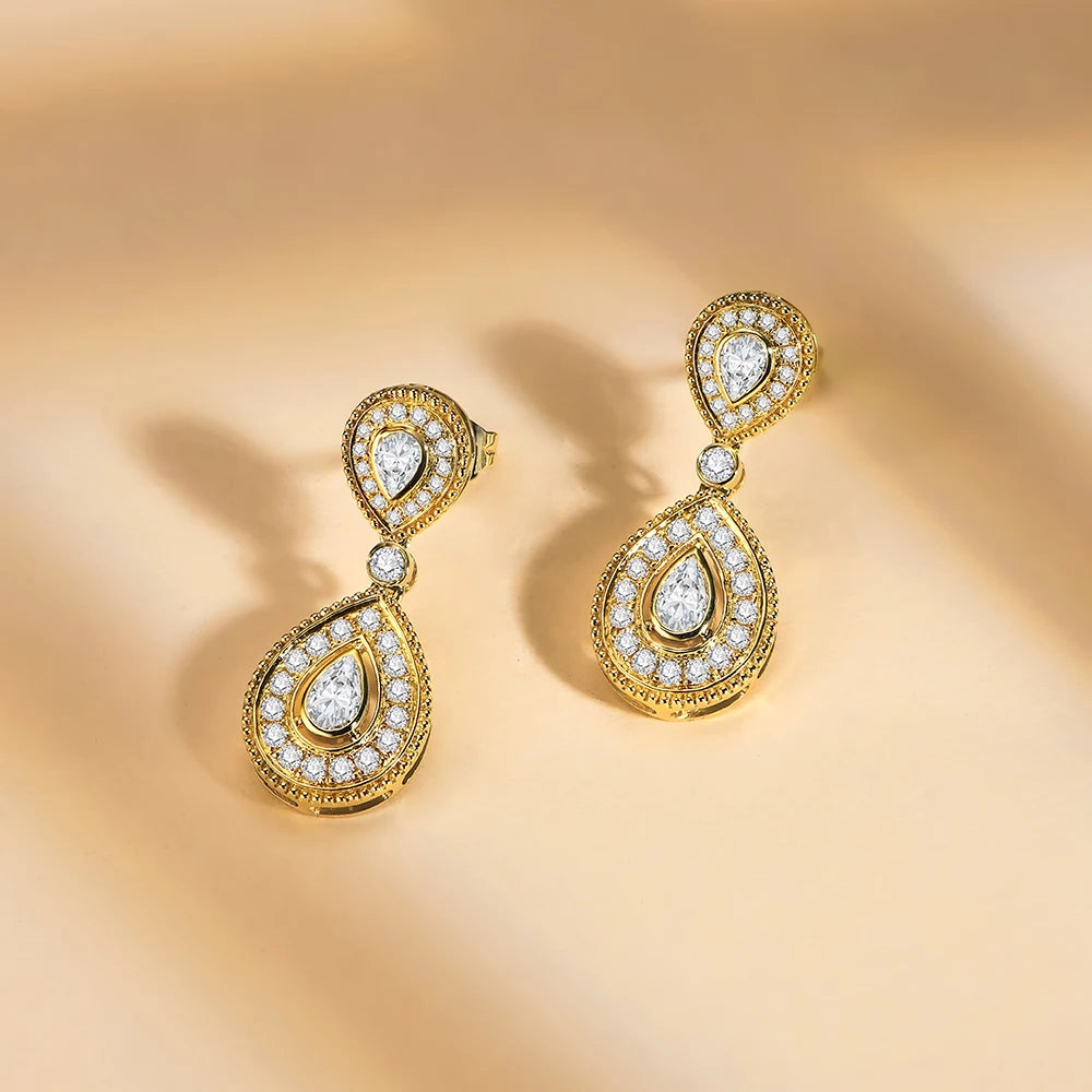 antique majesty moissanite earrings - oxford jewellery™