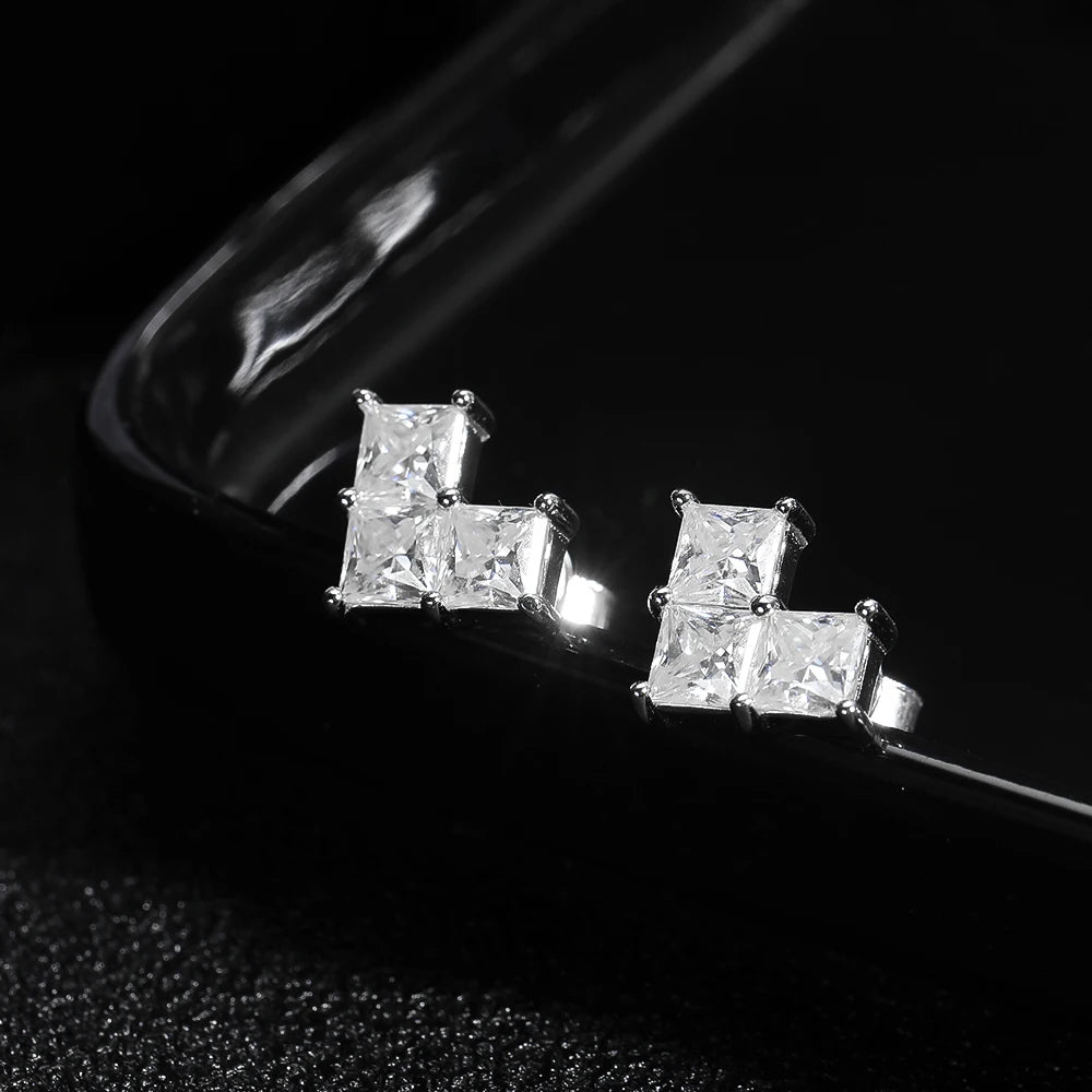 british heritage trio moissanite earrings - oxford jewellery™