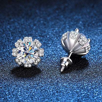 Bloomed Rosebud Moissanite Stud Earrings - Oxford Jewellery™