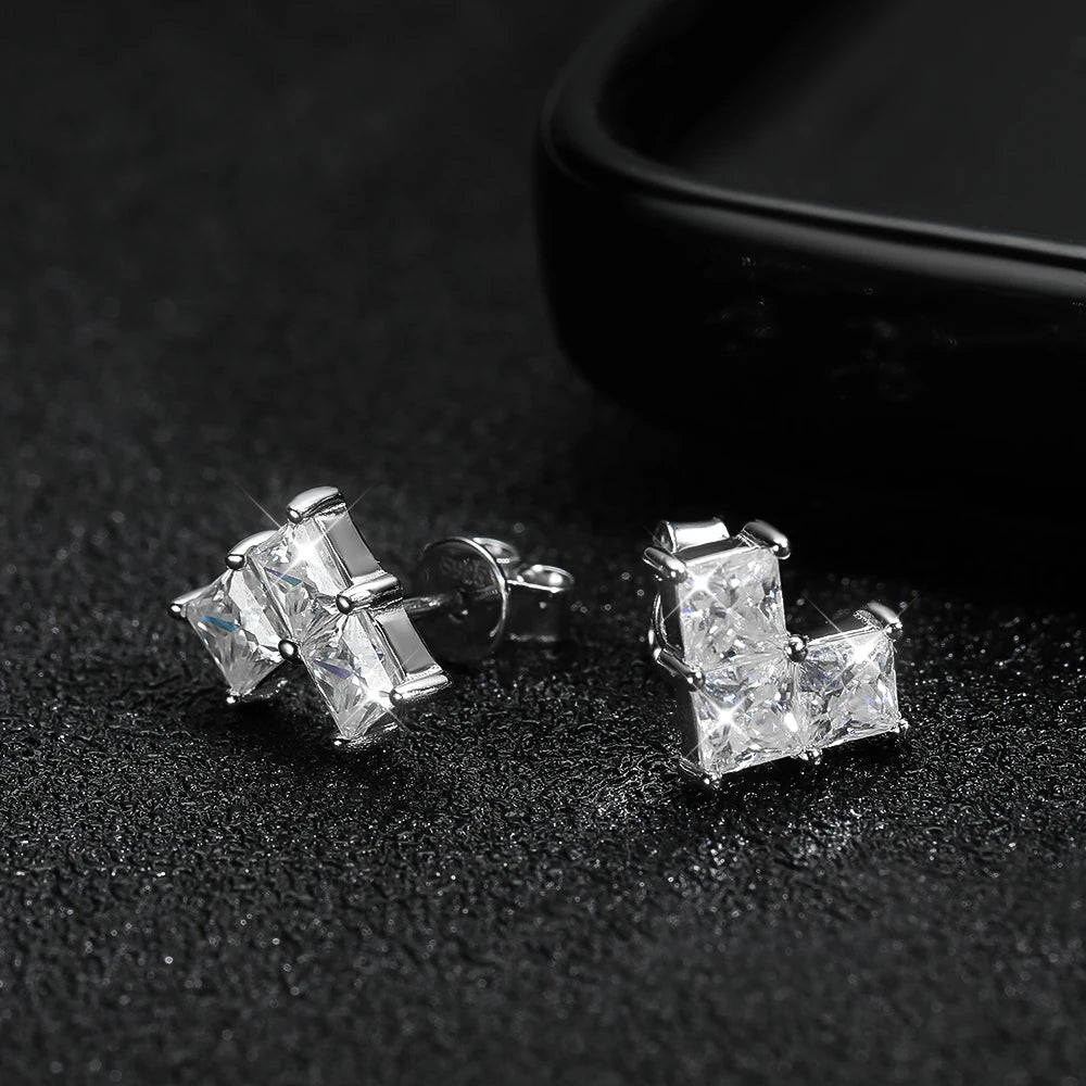 british heritage trio moissanite earrings - oxford jewellery™